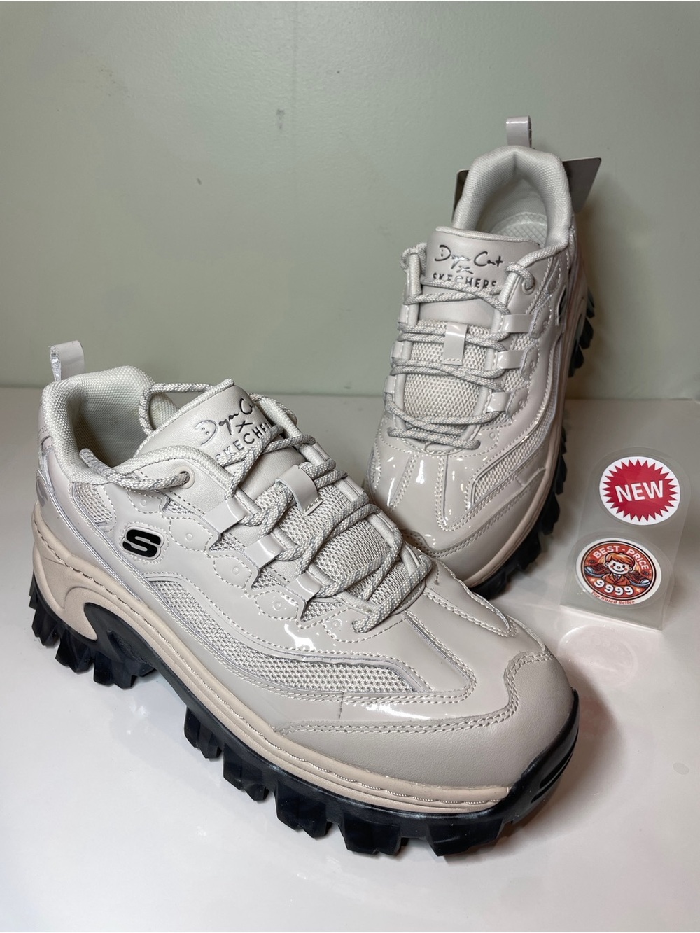 NWT Skechers - Size 9 - Women's Doja Cat - Doja'Lite Shine Off White Sneakers - Picture 2 of 10